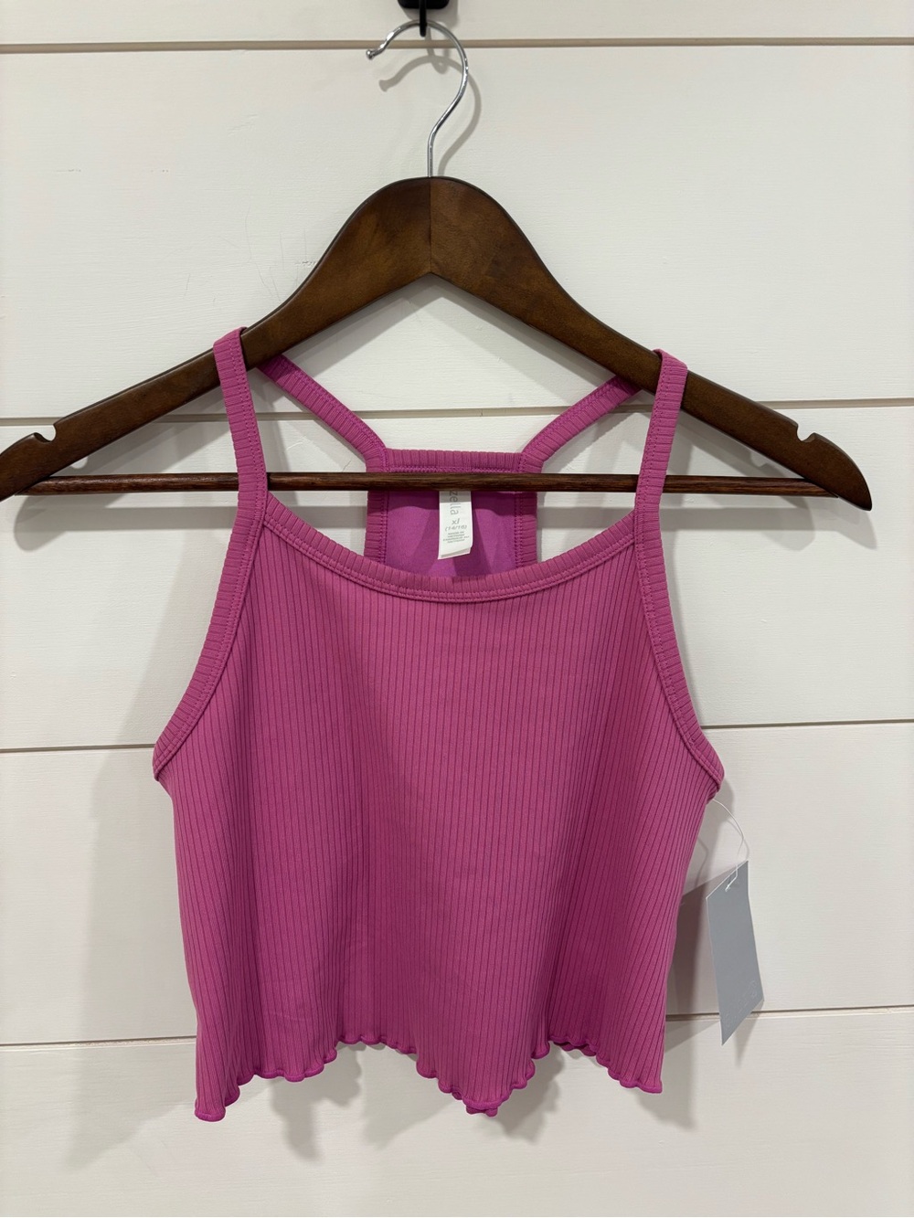 Zella Girls' Ribbed Crop Top/Sports Bra Racerback NWT Size XL 14/16 slight mark